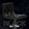 Honolulu Black Edition sort barstol med ryglæn kunstlæder og stål stel Tilbud