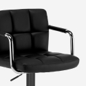 Las Vegas Black Edition sort barstol med ryglæn i kunstlæder stål stel Rabatter