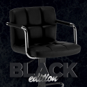 Las Vegas Black Edition sort barstol med ryglæn i kunstlæder stål stel Tilbud