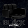 Oakland Black Edition sort barstol med ryglæn kunstlæder og stål stel Tilbud