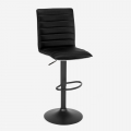 Detroit Black Edition sort barstol med ryglæn i kunstlæder og stål stel Kampagne