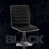 Detroit Black Edition sort barstol med ryglæn i kunstlæder og stål stel Tilbud