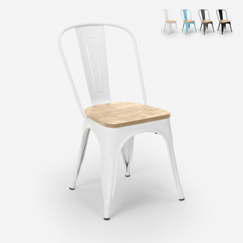 Steel Wood Light AHD Stål spisebords stol industriel design træ sæde Kampagne
