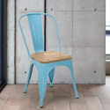 Steel Wood Light AHD Stål spisebords stol industriel design træ sæde Pris