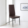 Eco læder polstrede spisebordsstole med jernben til restaurant Imperial Dark Udsalg