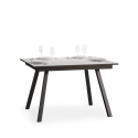 Mirhi 90x120-180 cm hvidt farvet lille træ spisebord med udtræk Tilbud