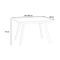 Mirhi 90x120-180 cm hvidt farvet lille træ spisebord med udtræk Rabatter