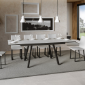 Mirhi Long 90x160-220 cm hvidt farvet lille træ spisebord med udtræk Udsalg