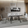 Mirhi Long 90x160-220 cm hvidt farvet lille træ spisebord med udtræk Kampagne