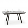 Mirhi Long Marble 90x160-220 cm marmor effekt træ spisebord med udtræk Tilbud