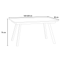 Mirhi Long Noix 90x160-220 cm valnød effekt lille træ spisebord udtræk Rabatter