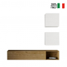 A115 hvid ask egetræ møbelsæt tv bord med klaplåge og 3 vægskabe låger På Tilbud