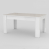 Jesi Light 90x140-190 cm lille træ blankt hvidt spisebord med udtræk Tilbud