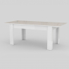 Lille blankt hvidt spisebord 90x160cm bord med udtræk 210cm Jesi Long Tilbud