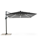 Sort parasol med justerbar arm decentraliseret stang med 3x3m Led sollys Paradise Light Noir Rabatter