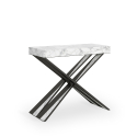 Diago Marble 90x40-300 cm mamor effekt lille træ spisebord med udtræk Tilbud