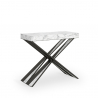 Diago Marble 90x40-300 cm mamor effekt lille træ spisebord med udtræk Tilbud