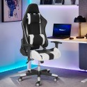 Adelaide ergonomisk gaming stol kunstlæder justerbar armlæn og hynder På Tilbud