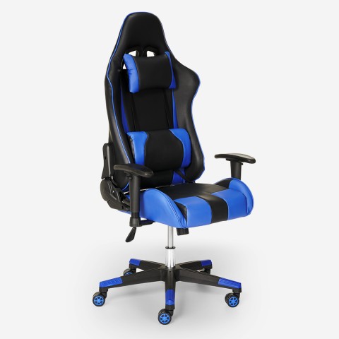 Adelaide Sky gaming kontor stol kunstlæder justerbar armlæn og hynder