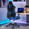 Adelaide Sky gaming kontor stol kunstlæder justerbar armlæn og hynder På Tilbud