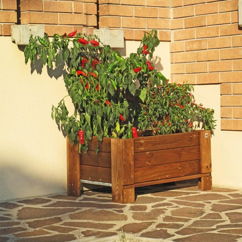 Plantekasse 81x64x40 cm udendørs i træ til have terrasse altan