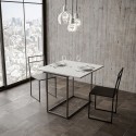 Nordica Libra 90x45-90 cm lille træ hvidt farvet spisebord med udtræk Udsalg