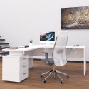 New Selina blankt hvid hjørne træ skrivebord 180x160cm med 3 skuffer Kampagne