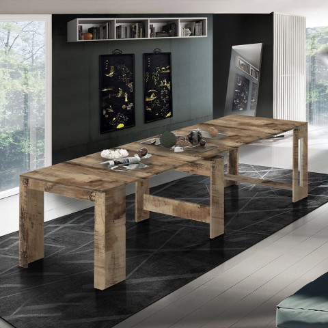 Pratika Wood 51x90-300 cm lille moderne træ spisebord med udtræk