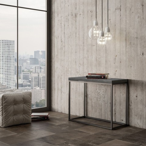 Nordica Libra Concrete 90x45-90cm lille træ betongrå spisebord udtræk Kampagne