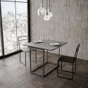 Nordica Libra Concrete 90x45-90cm lille træ betongrå spisebord udtræk Udsalg