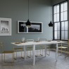 Olanda Libra 90x90-180 cm lille træ hvidt farvet spisebord med udtræk Udsalg