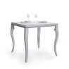 Olanda Libra 90x90-180 cm lille træ hvidt farvet spisebord med udtræk Tilbud