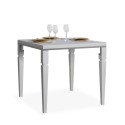 Impero Libra 90x90-180 cm lille træ hvidt farvet spisebord med udtræk Tilbud