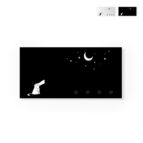 Moderne magnetisk whiteboard væg nøgleholder Dog and Moon