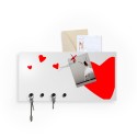 Heart tavle magnetisk opslagstavle whiteboard nøgleholder Udsalg