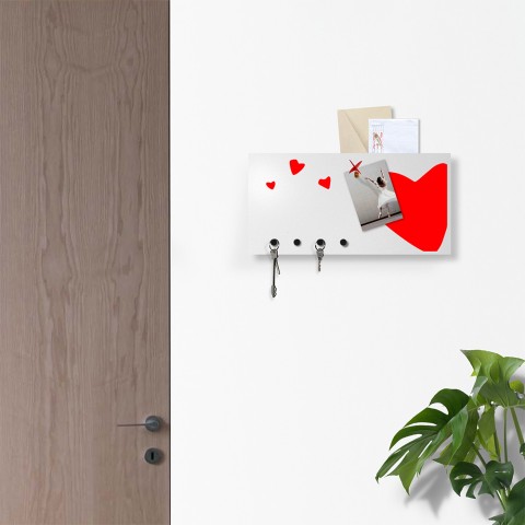 Heart tavle magnetisk opslagstavle whiteboard nøgleholder