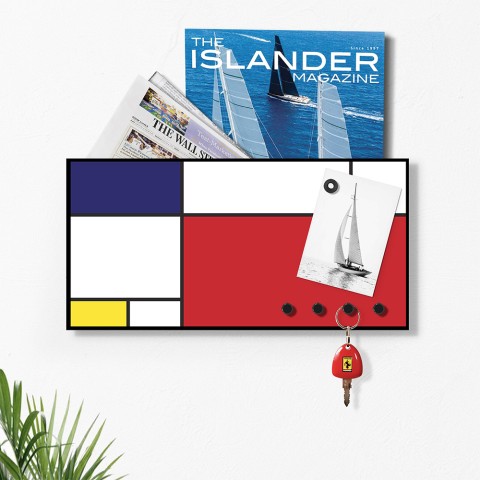 Moderne magnetisk whiteboard væg nøgleholder Mondrian