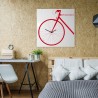 Bike On Big moderne design firkantet vægur i metal cykel På Tilbud