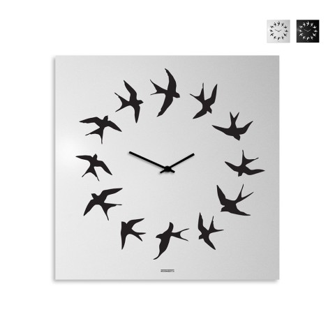 Flock stort vægur Junghans metal fugle motiv til køkken stue kontor Kampagne