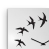 Flock stort vægur Junghans metal fugle motiv til køkken stue kontor Rabatter