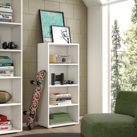 Moderne design kontor studie stue reol med 4 hvide rum