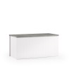 Hvid dragkiste klaplåge betongrå træ entremøbel med siddeplads skoskab Tilbud