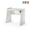 Contemporary træ skrivebord hvid med skuffe 90x60 cm bordplade kontor På Tilbud