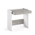 Home Desk træ skrivebord hvid med skuffe 80x40 cm betongrå bordplade Udsalg