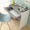 Home Desk træ skrivebord hvid med skuffe 80x40 cm betongrå bordplade Rabatter