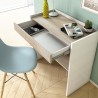 Home Desk træ skrivebord hvid skuffe 80x40 cm egetræ farve bordplade Rabatter
