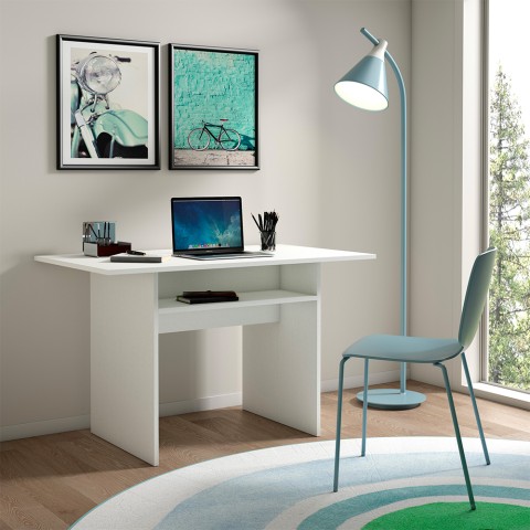 Udtrækkeligt konsolbord skrivebord hvidt træ 120x35-70cm Oplà