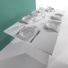 Oplà 120x35-70 cm hvid farvet lille træ spisebord med udtræk Mængderabat