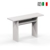 Oplà 120x35-70 cm hvid farvet lille træ spisebord med udtræk På Tilbud