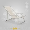 Hav strand liggestol med aluminium foldbare armlæn Riccione Gold Lux På Tilbud